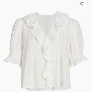 Doen White Ruffled Henri Blouse